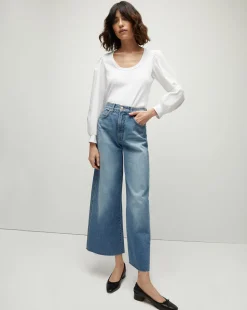 Veronica Beard Jeans*Taylor Cropped Wide-Leg Jean in Enough Said EnoughSaid
