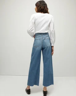 Veronica Beard Jeans*Taylor Cropped Wide-Leg Jean in Enough Said EnoughSaid