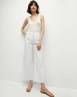 Veronica Beard Jeans*Taylor Cropped Wide-Leg Jean in White