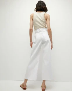 Veronica Beard Jeans*Taylor Cropped Wide-Leg Jean in White