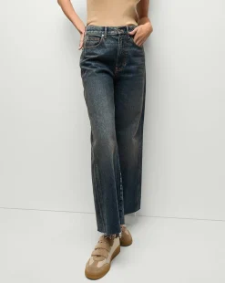 Veronica Beard Jeans*Taylor Cropped Wide-Leg Jeans in Dark Blue EquinoxBlue