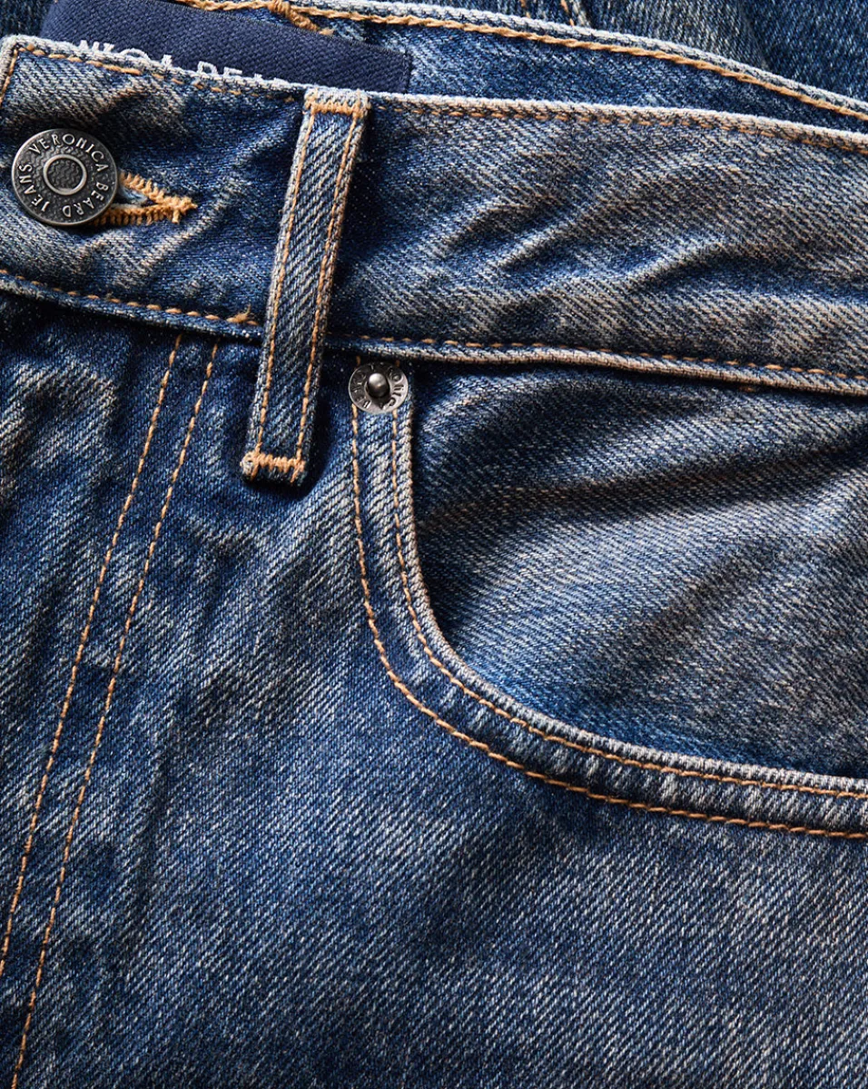 Veronica Beard Jeans*Taylor Cropped Wide-Leg Jeans in Dark Blue EquinoxBlue