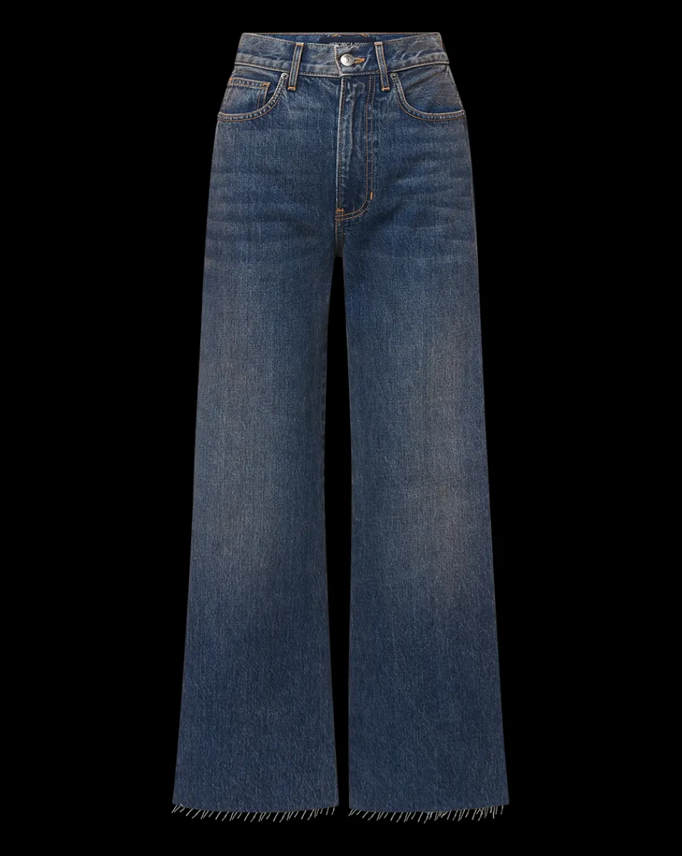 Veronica Beard Jeans*Taylor Cropped Wide-Leg Jeans in Dark Blue EquinoxBlue