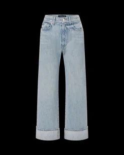 Veronica Beard Jeans*Taylor Cuffed Cropped Wide-Leg Jean in Airway Cloud AirwayCloud