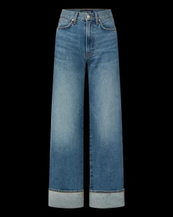 Veronica Beard Jeans|The Veronicas' Favorites*Taylor Cuffed Wide-Leg Jean | Medium Wash Blue Jeans RebelStone