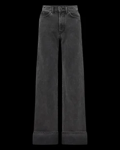 Veronica Beard Jeans*Taylor Cuffed Wide-Leg Jeans in Washed Black StonedWashedOnyx