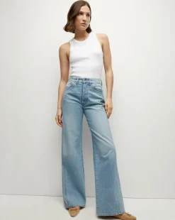 Veronica Beard Jeans*Taylor Double-Seam Wide-Leg Jean in Nova