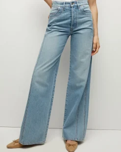 Veronica Beard Jeans*Taylor Double-Seam Wide-Leg Jean in Nova