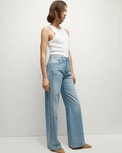Veronica Beard Jeans*Taylor Double-Seam Wide-Leg Jean in Nova