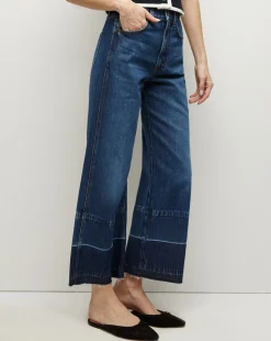 Veronica Beard Jeans*Taylor Released Hem Cropped Wide-Leg Jean in Bright Blue BrightBlue