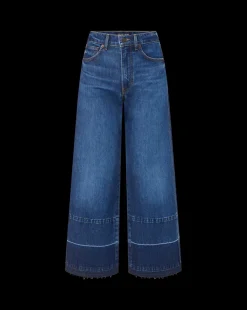 Veronica Beard Jeans*Taylor Released Hem Cropped Wide-Leg Jean in Bright Blue BrightBlue