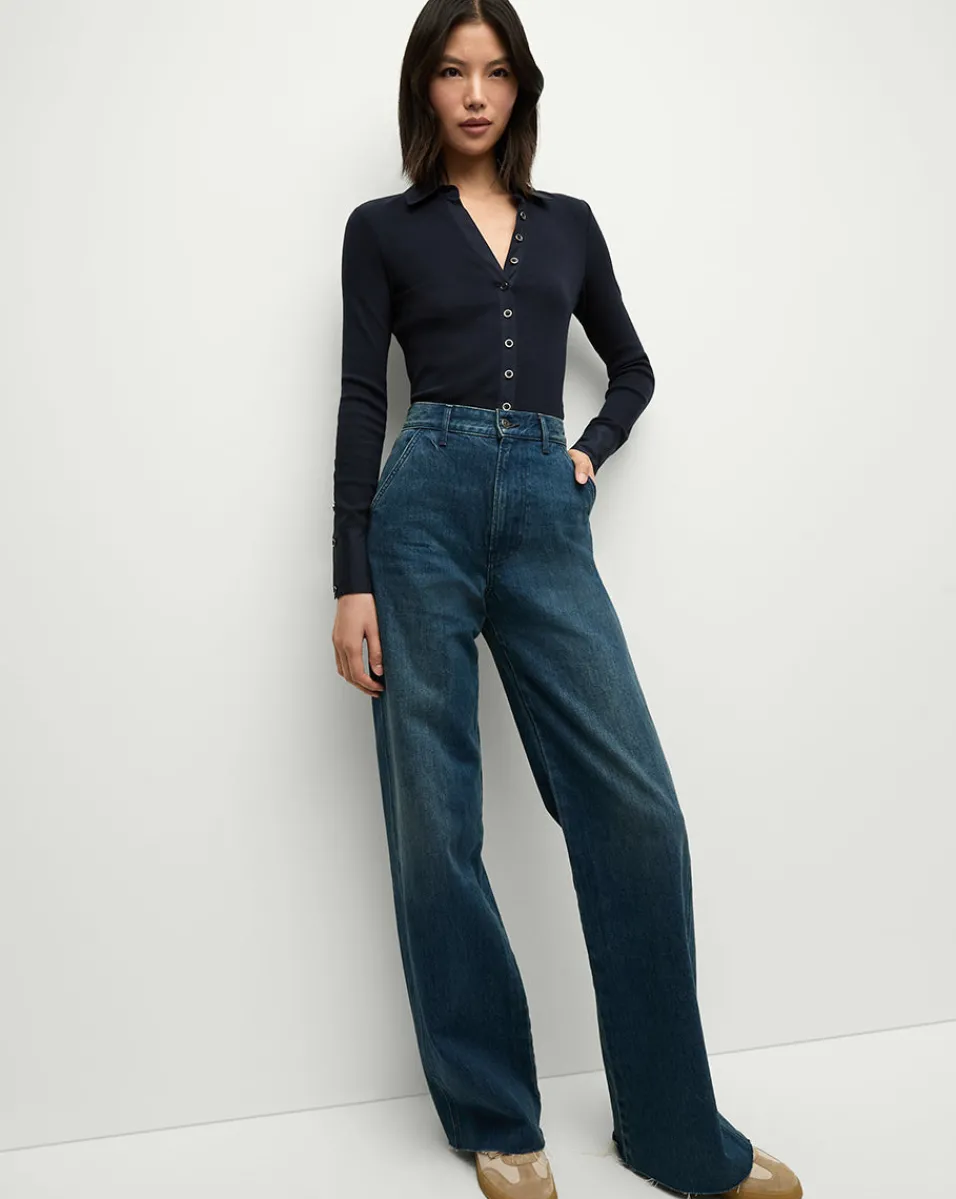 Veronica Beard Jeans*Taylor Slant-Pocket Wide-Leg Jean in Northern Lights NorthernLights