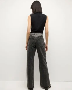 Veronica Beard Jeans|The Veronicas' Favorites*Taylor Two-Tone Wide-Leg Jean in Volcanic Stone Colorblock VolcanicStoneColorblock