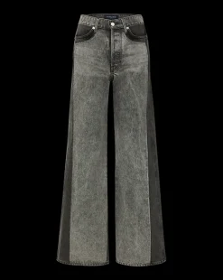 Veronica Beard Jeans|The Veronicas' Favorites*Taylor Two-Tone Wide-Leg Jean in Volcanic Stone Colorblock VolcanicStoneColorblock