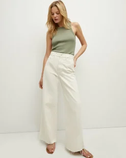 Veronica Beard Jeans*Taylor Wide-Leg Cropped Jean Ecru