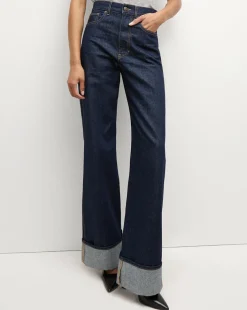 Veronica Beard Jeans*Taylor Wide-Leg Jean | Cuffed Jean in Dark Wash IndigoRinse