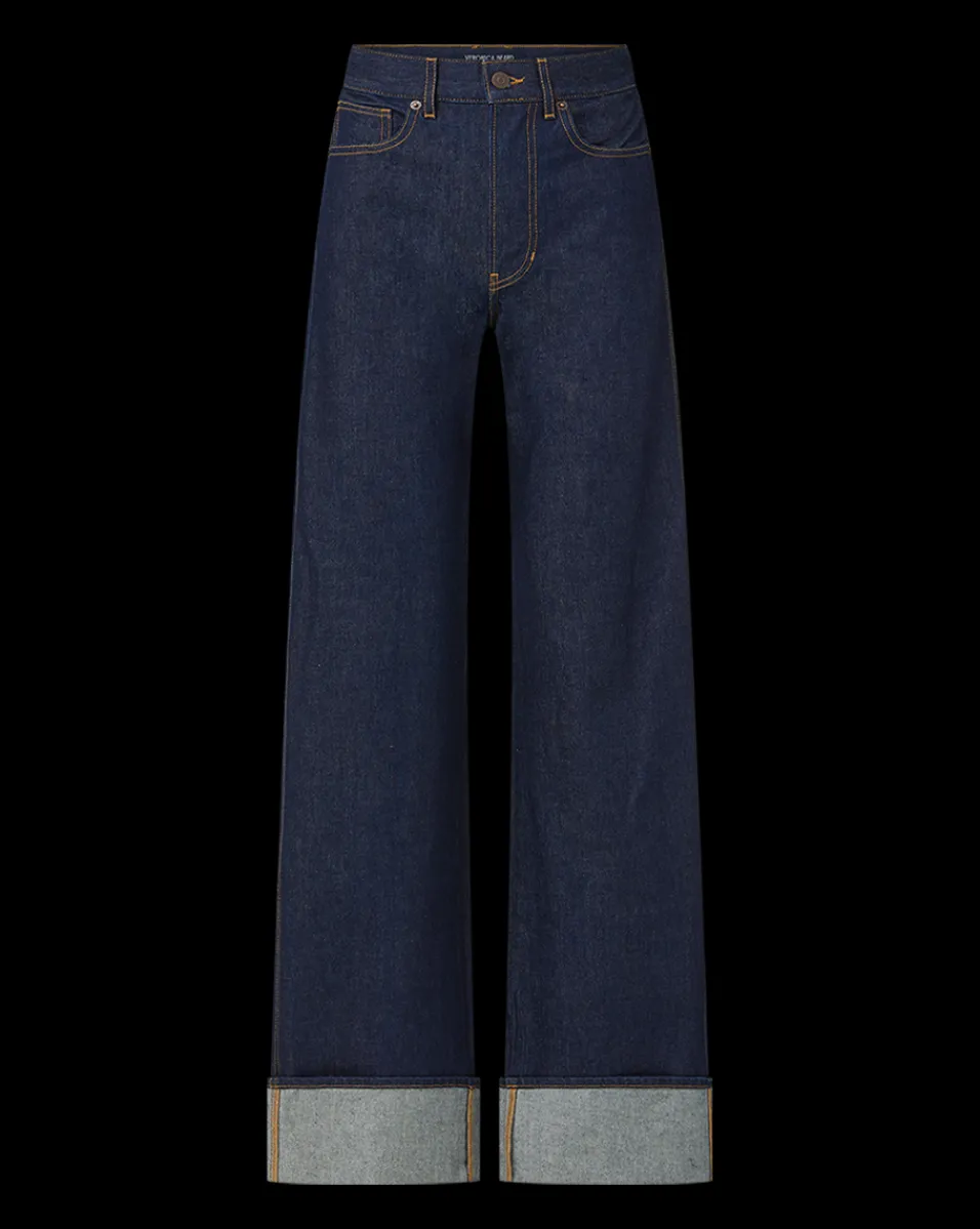 Veronica Beard Jeans*Taylor Wide-Leg Jean | Cuffed Jean in Dark Wash IndigoRinse
