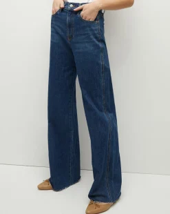 Veronica Beard Jeans*Taylor Wide-Leg Jean in Stoned Bright Blue StonedBrightBlue