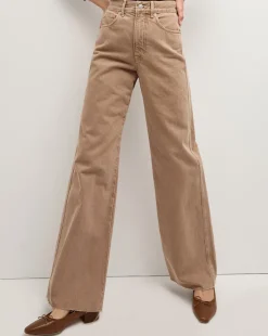 Veronica Beard Jeans*Taylor Wide-Leg Jean in Tan TanSierra
