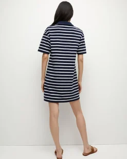 Veronica Beard Dresses*Terrence Terrycloth Dress in Marine/Off-White/Blue Surf Marine/Off-White/BlueSurf