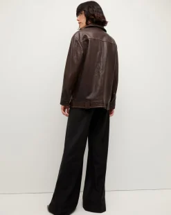 Veronica Beard Jackets & Outerwear|The Veronicas' Favorites*Thandie Leather Dickey Jacket in Dark Brown DarkChocolate