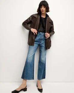 Veronica Beard Jackets & Outerwear|The Veronicas' Favorites*Thandie Leather Dickey Jacket in Dark Brown DarkChocolate