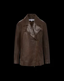 Veronica Beard Jackets & Outerwear|The Veronicas' Favorites*Thandie Leather Dickey Jacket in Dark Brown DarkChocolate