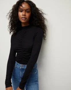 Veronica Beard Tops|Vb Classics*Theresa Ruched Turtleneck Black