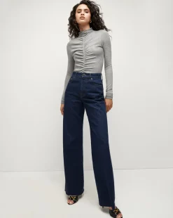 Veronica Beard Tops|Vb Classics*Theresa Ruched Turtleneck HeatherGrey