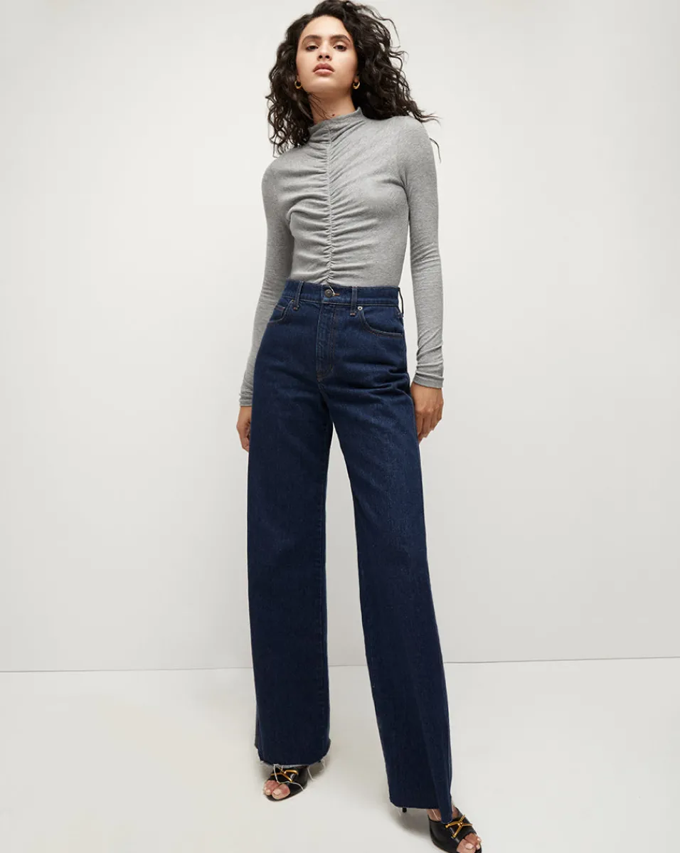 Veronica Beard Tops|Vb Classics*Theresa Ruched Turtleneck HeatherGrey