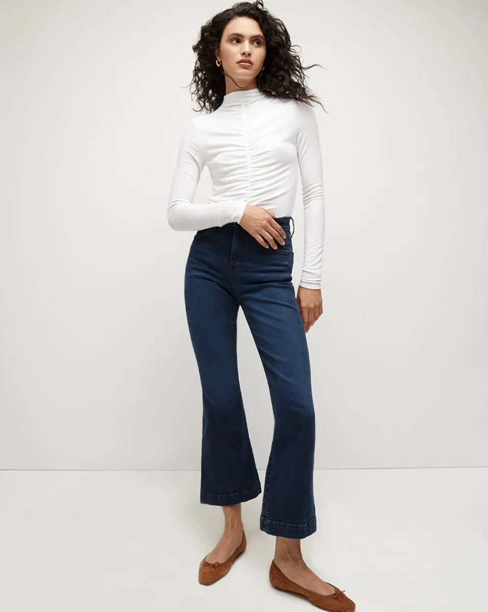 Veronica Beard Tops|Vb Classics*Theresa Ruched Turtleneck White