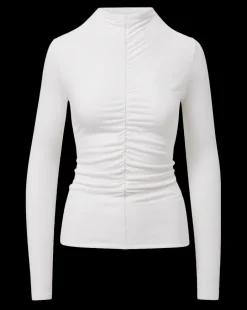 Veronica Beard Tops|Vb Classics*Theresa Ruched Turtleneck White