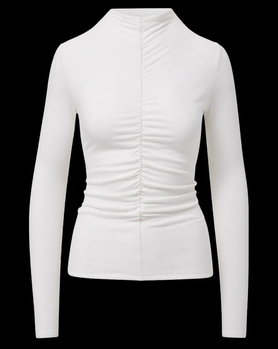 Veronica Beard Tops|Vb Classics*Theresa Ruched Turtleneck White