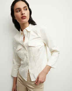 Veronica Beard Tops*Tivi Denim Shirt in Ecru