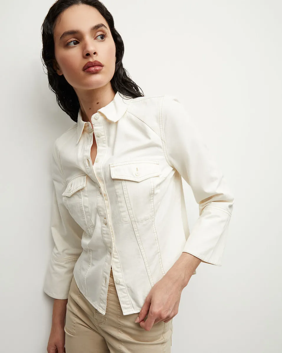 Veronica Beard Tops*Tivi Denim Shirt in Ecru