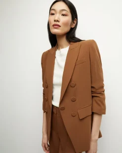Veronica Beard Jackets & Outerwear*Tomi Matte Crepe Jacket in Deep Ochre DeepOchre