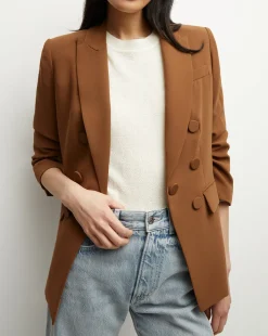 Veronica Beard Jackets & Outerwear*Tomi Matte Crepe Jacket in Deep Ochre DeepOchre