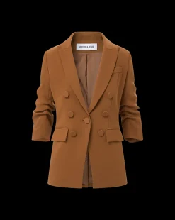 Veronica Beard Jackets & Outerwear*Tomi Matte Crepe Jacket in Deep Ochre DeepOchre