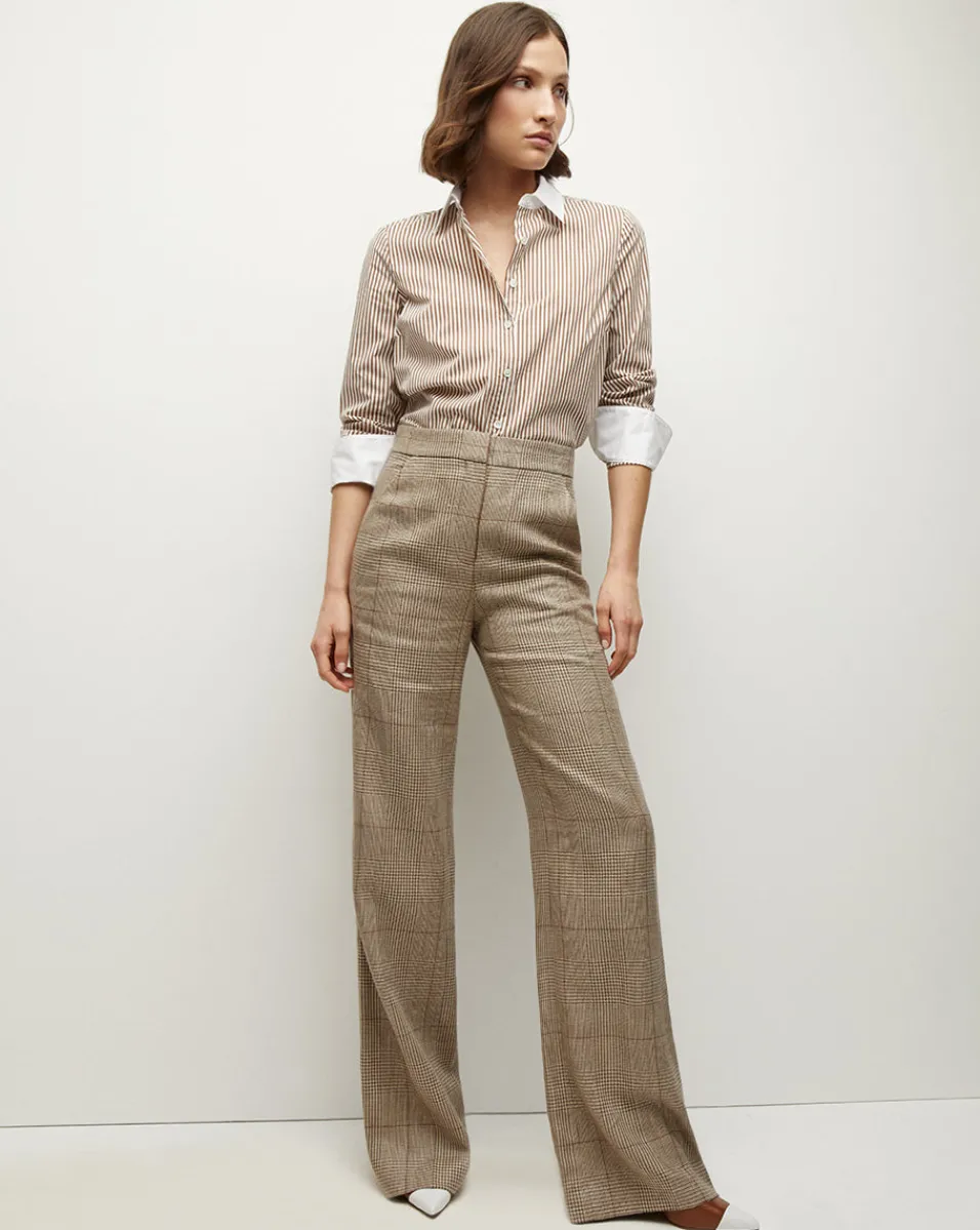 Veronica Beard Pants*Tonelli Plaid Pant in Ecru/Ochre