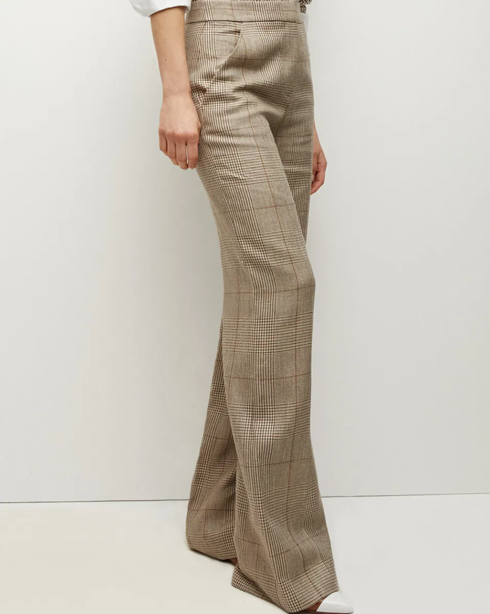 Veronica Beard Pants*Tonelli Plaid Pant in Ecru/Ochre