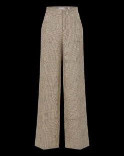 Veronica Beard Pants*Tonelli Plaid Pant in Ecru/Ochre