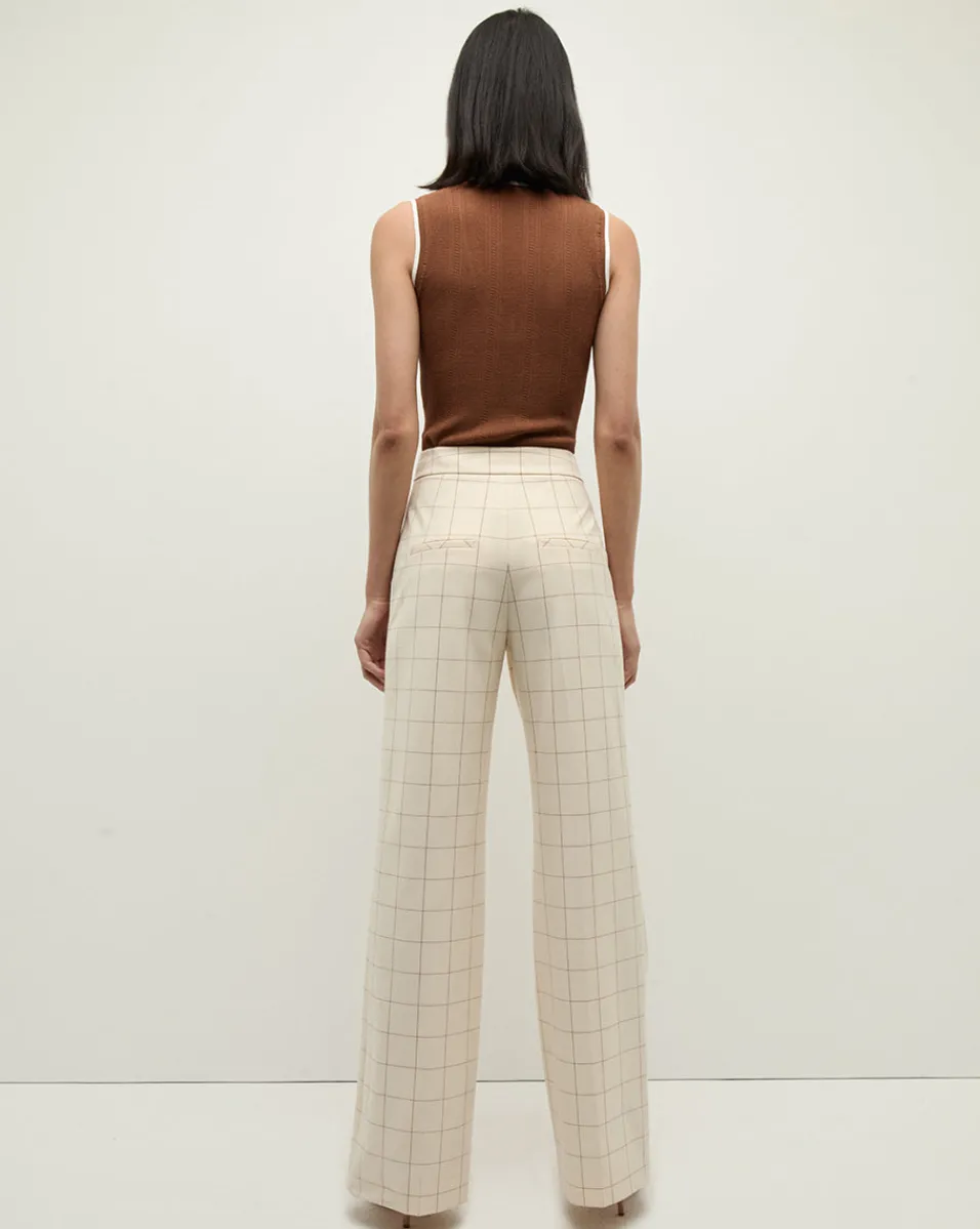 Veronica Beard Pants*Tonelli Plaid Pant in Ecru/Deep Ochre Ecru/DeepOchre