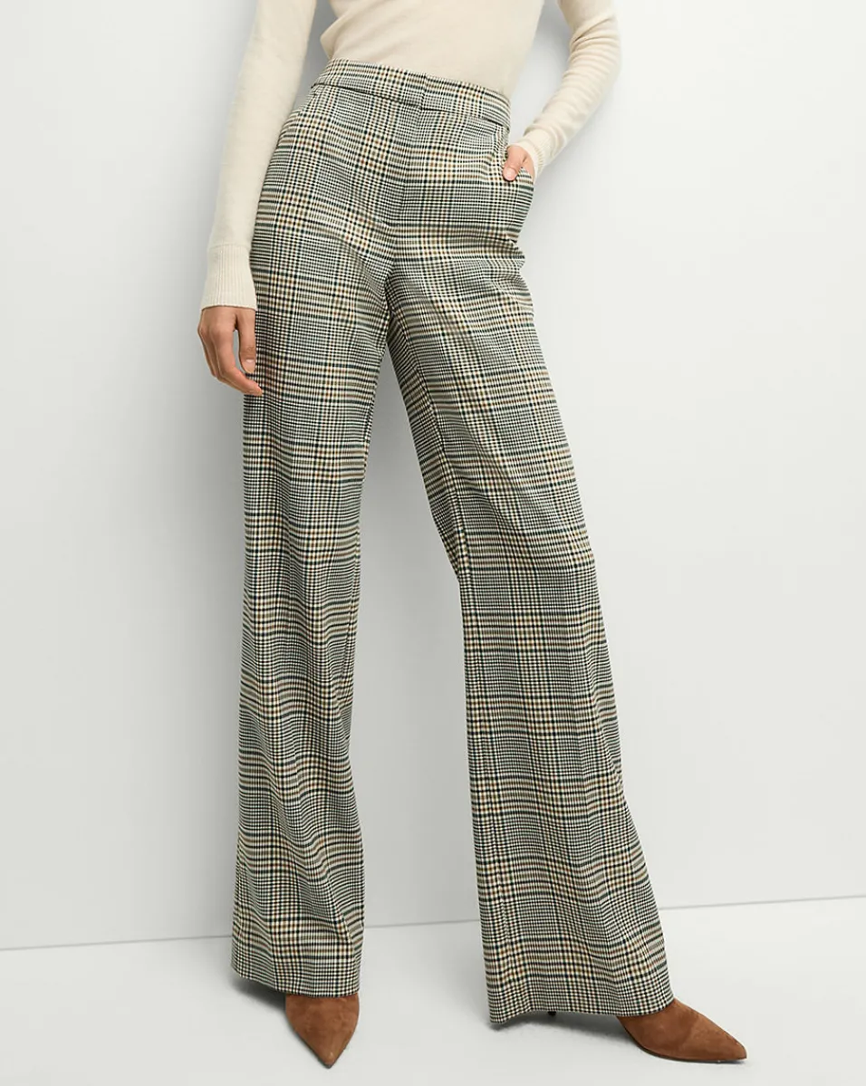 Veronica Beard Pants|Matching Sets*Tonelli Plaid Pant in Ecru/Green Multi Ecru/GreenMulti