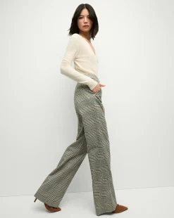 Veronica Beard Pants|Matching Sets*Tonelli Plaid Pant in Ecru/Green Multi Ecru/GreenMulti