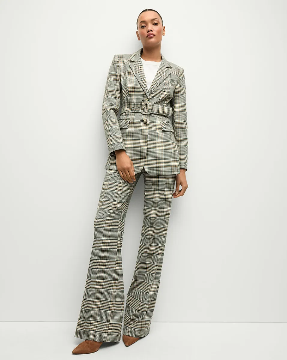 Veronica Beard Pants|Matching Sets*Tonelli Plaid Pant in Ecru/Green Multi Ecru/GreenMulti