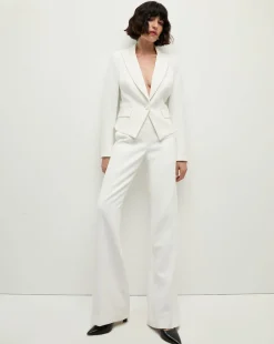 Veronica Beard Pants|Matching Sets*Tonelli Tuxedo Stripe Pant in White Off-White