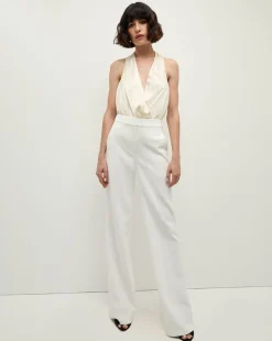 Veronica Beard Pants|Matching Sets*Tonelli Tuxedo Stripe Pant in White Off-White