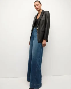 Veronica Beard Jackets & Outerwear*Vega Leather Dickey Jacket in Black