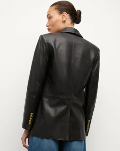 Veronica Beard Jackets & Outerwear*Vega Leather Dickey Jacket in Black