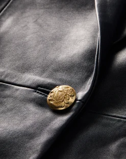 Veronica Beard Jackets & Outerwear*Vega Leather Dickey Jacket in Navy